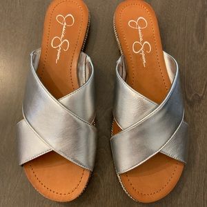 Brand new silver Jessica Simpson sandals